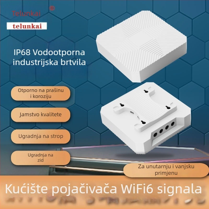 IP68 vodootporna vanjska kućišta za usmjerivač, snažan pojačivač, WiFi 6, ABS