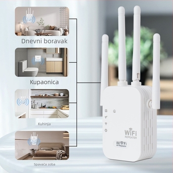 WiFi repeater 802.11ac, Gigabit brzina, domet 20 m, ekranirani kabel Non-Cat5, napajanje 110–220V