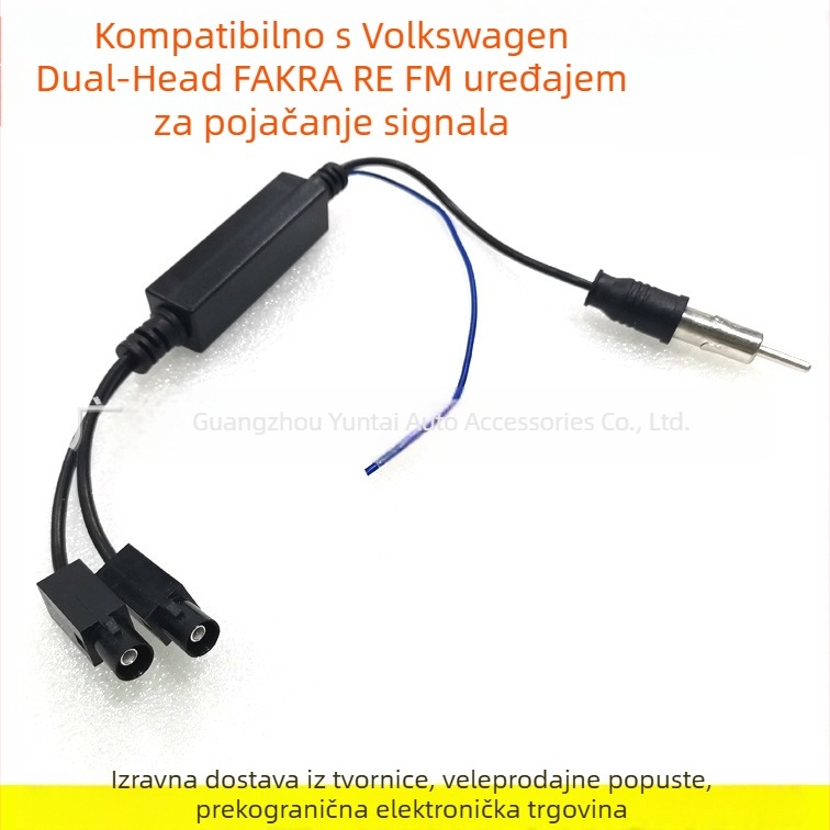 Evoresn/Yisen VW-18 Fakra RE2 FM antene pojačivač adapter – VW/Audi, bakar