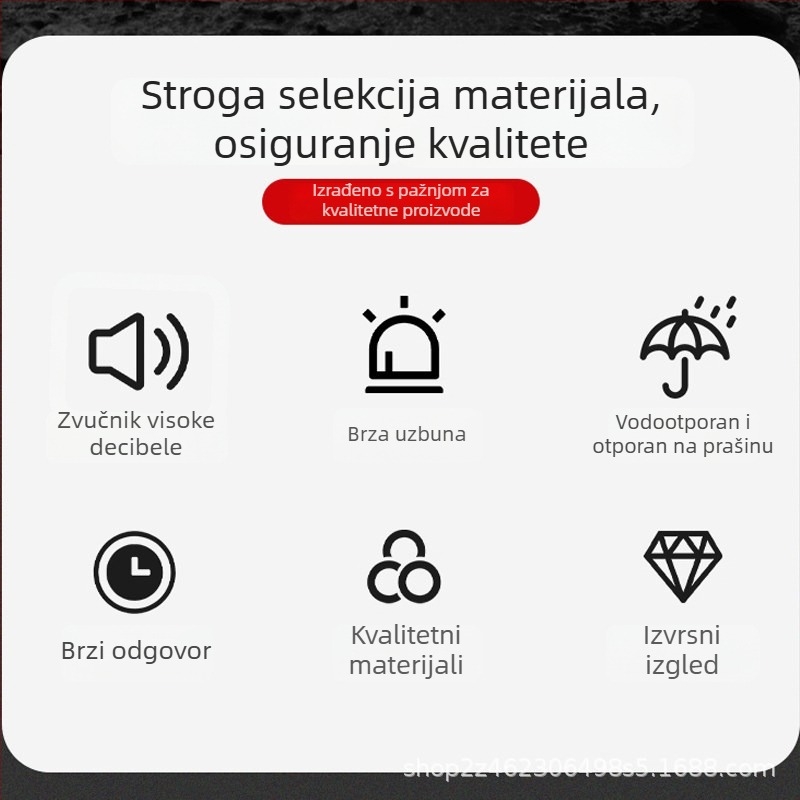 Industrijski alarm s jednim gumbom, zvučni i svjetlosni, bežični
