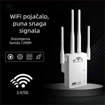 WiFi ponavljač, četiri antene, dvostruki portovi, dvopojasni