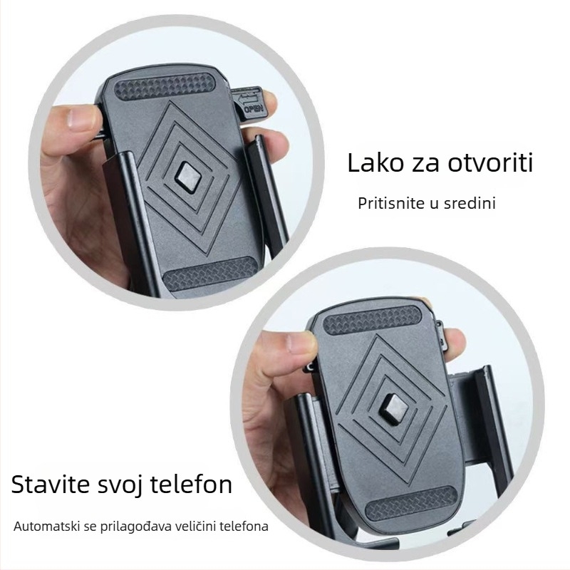 Držač za telefon za bicikle i električne motocikle, od aluminijske legure, univerzalni dizajn, pričvršćivanje vijcima, mogućnost prilagodbe