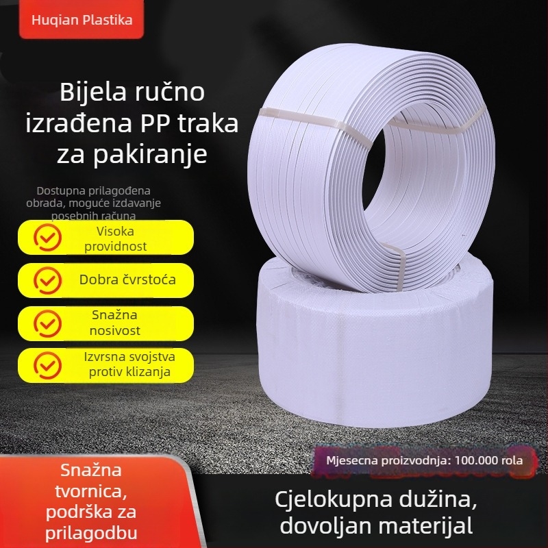 Ručna traka za pakiranje – debljina 1,5 mm; nosivost 20 kg; tip: ručna traka