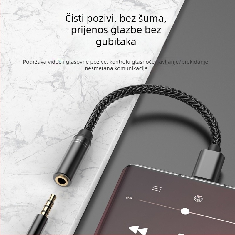 Type-C na 3,5 mm audio adapter za USB-C uređaje - HD stereo zvuk