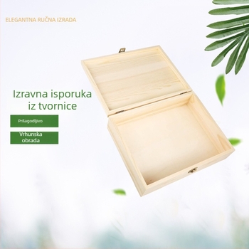 Kutija za pohranu od drveta sa zaključavanjem, pravokutna, prirodno drvo, model Z5, prilagodljive unutarnje dimenzije, ispis logotipa