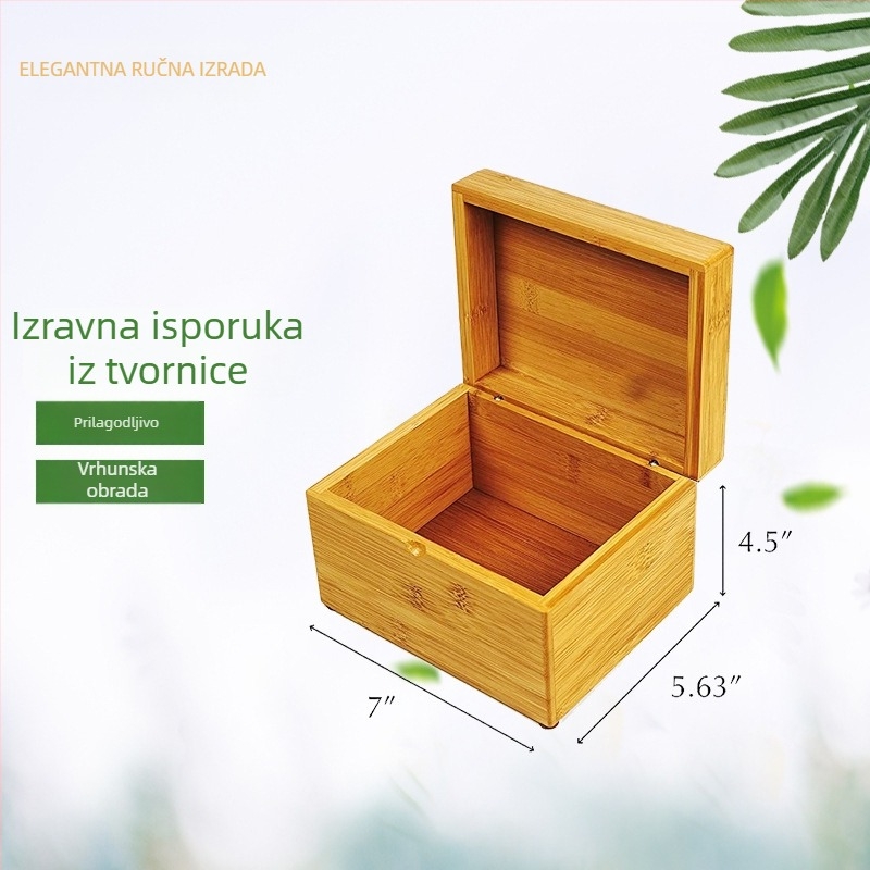 Kutija za pohranu od drveta sa zaključavanjem, pravokutna, prirodno drvo, model Z5, prilagodljive unutarnje dimenzije, ispis logotipa