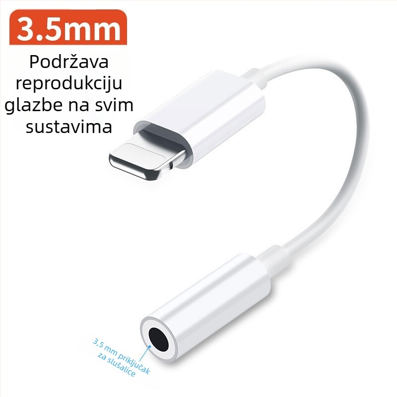 Adapter za slušalice za iPhone – Lightning na 3,5 mm, Type-C audio pretvarač, neutralna marka, opći model, kompatibilan s Xiaomi/Huawei/Letv, privatna oznaka dostupna