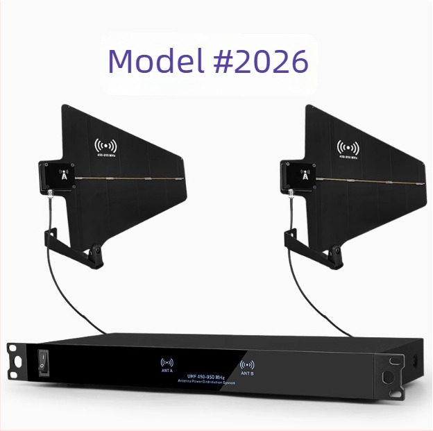 Antenski pojačivač za bežični mikrofon – model 2026, 450–950 MHz, impedancija 50 Ω, domet do 300 m, BNC priključak