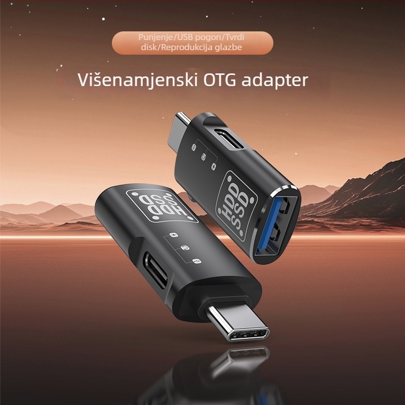 HCM Type-C na USB 3.0 OTG adapter, visoke brzine, 2-u-1, za Type-C uređaje