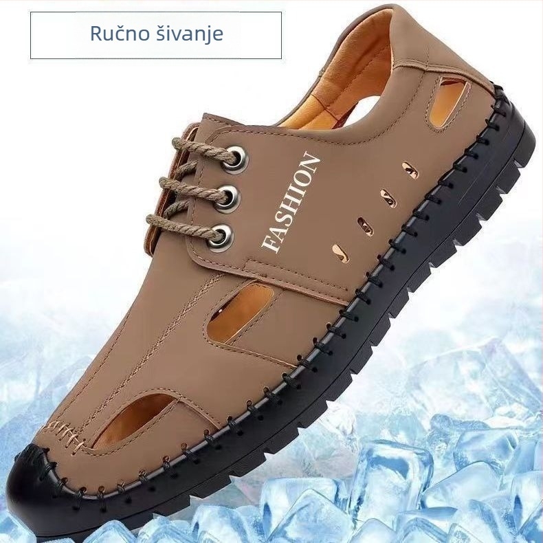 Muške sandale – gornji dio od kravlje velur, PVC đon, dišuće, sportski/flip-flop stil