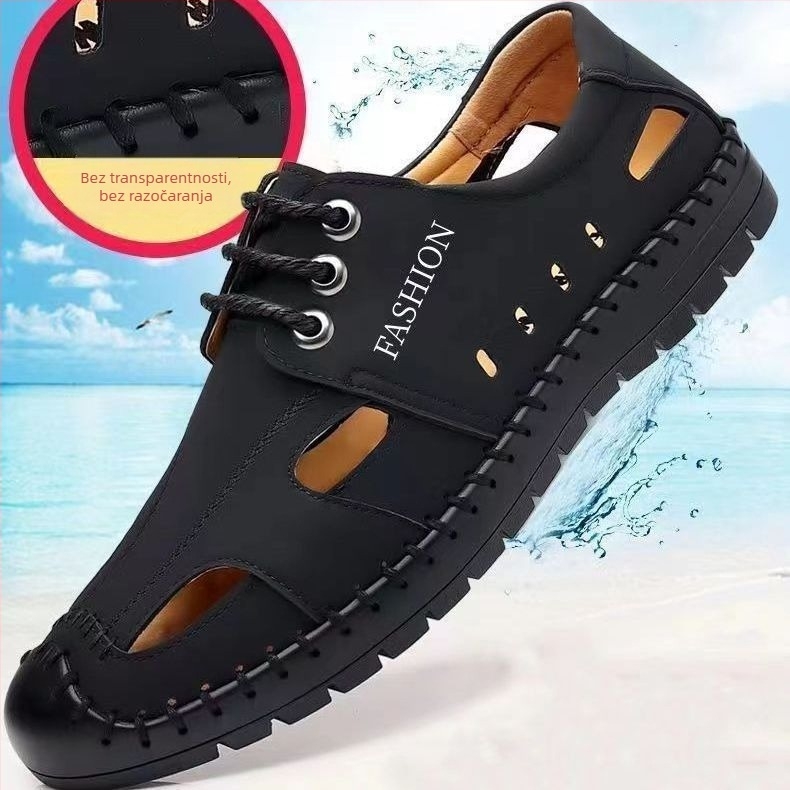 Muške sandale – gornji dio od kravlje velur, PVC đon, dišuće, sportski/flip-flop stil