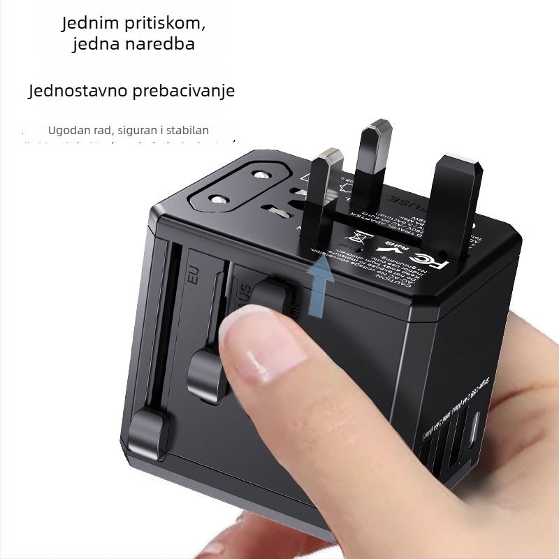 Yesido MC10 USB putni pretvarač - univerzalna utičnica EU/US, PD, višefunkcionalan