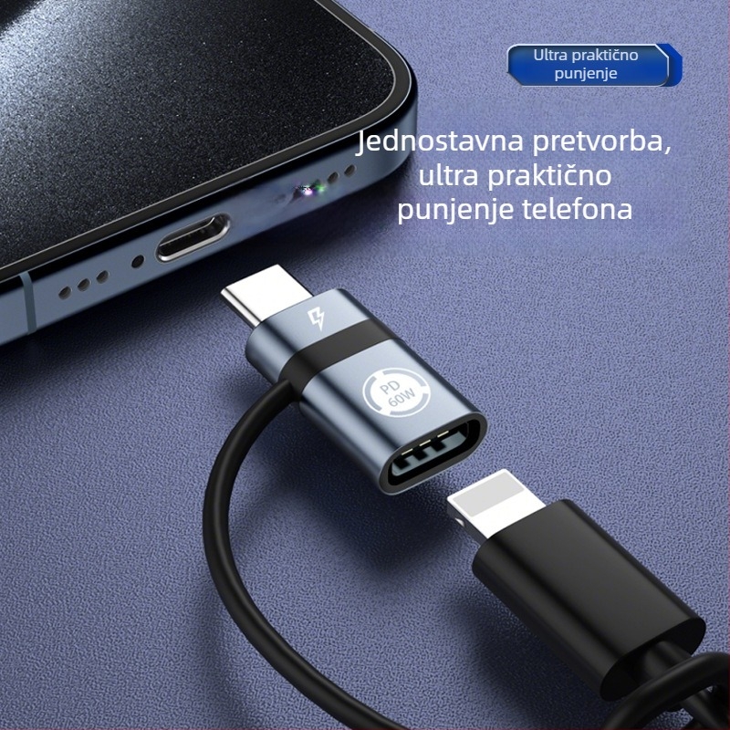 Type-C na Lightning adapter za Apple uređaje, 60W napajanje i prijenos podataka, model LIAOAN60Whui