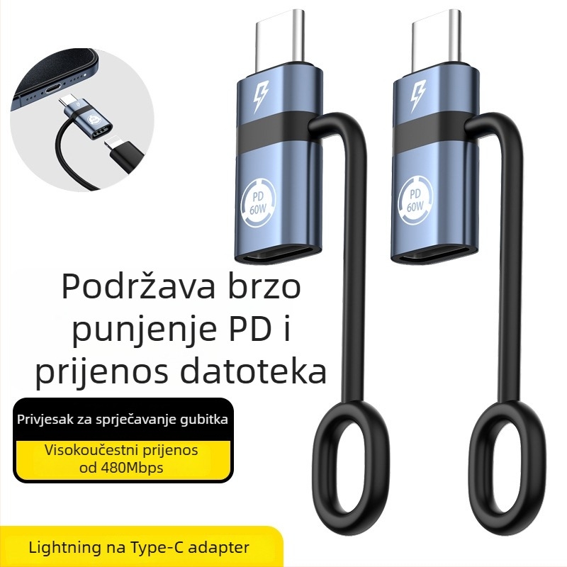 Type-C na Lightning adapter za Apple uređaje, 60W napajanje i prijenos podataka, model LIAOAN60Whui