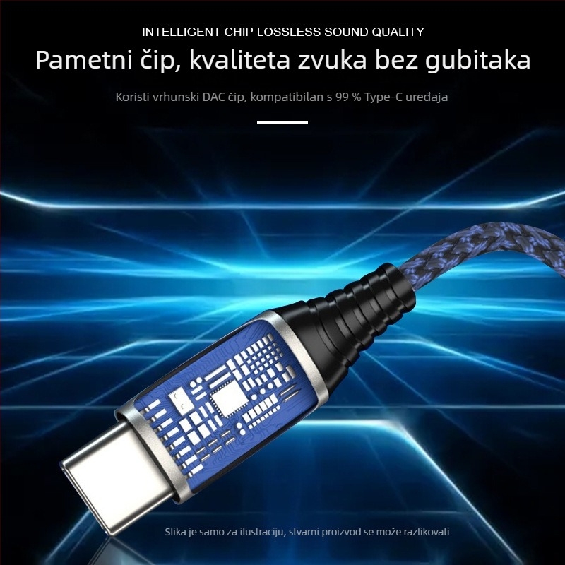 Type-C na 3,5 mm digitalni audio adapter kabel za Huawei, Xiaomi i OPPO uređaje