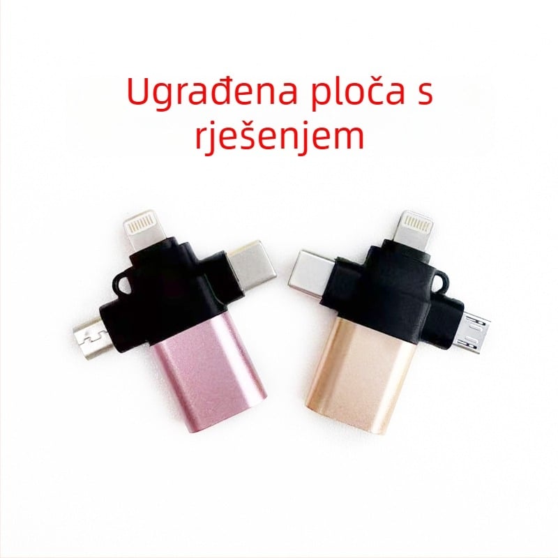 OTG adapter Type-C muški priključak na USB 3.0 ženski, 3-u-1 čitač kartica, kompatibilan sa svim mobilnim telefonima
