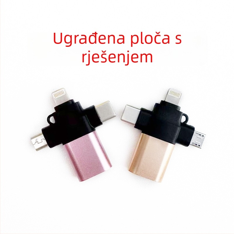 OTG adapter Type-C muški priključak na USB 3.0 ženski, 3-u-1 čitač kartica, kompatibilan sa svim mobilnim telefonima