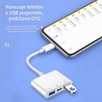 Apple-kompatibilan USB 2.0 OTG 3-u-1 adapter kabel za USB disk, miš i tipkovnicu