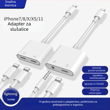 KYERE MH86Y+ Lightning na 3,5 mm adapter za slušalice, 2-u-1 punjenje i slušanje za Apple iPhone