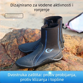 Visoko gležnjačke vodootporne tenisice za vodene sportove, 5 mm neoprena i vulkanizirane gumene potplata, bočni zatvarač