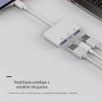 Apple USB OTG adapter tri u jedan za miš, USB flash pogon i tipkovnicu, USB 3.0