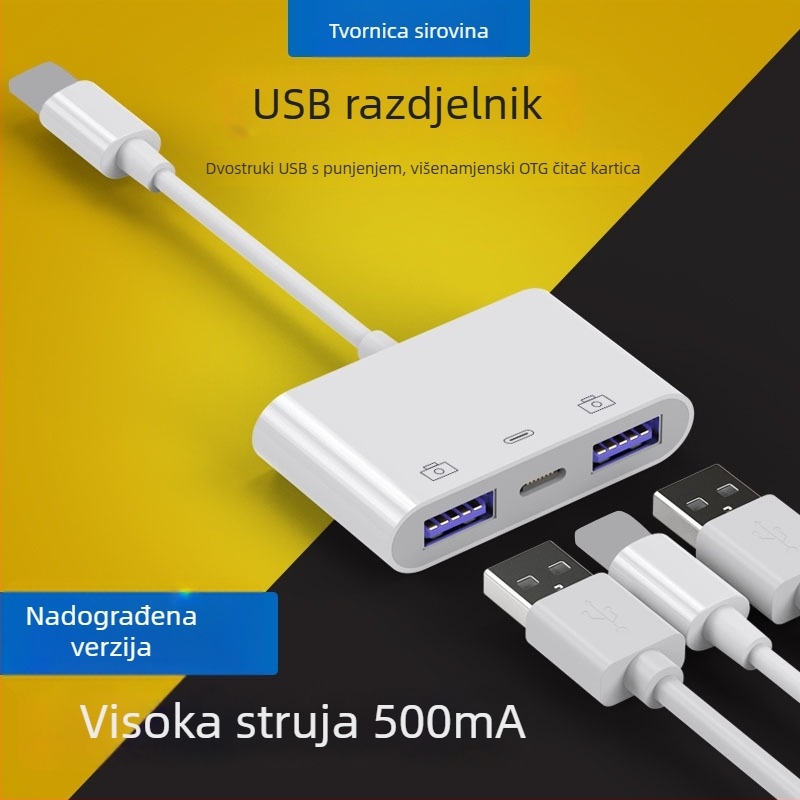 Apple USB OTG adapter tri u jedan za miš, USB flash pogon i tipkovnicu, USB 3.0