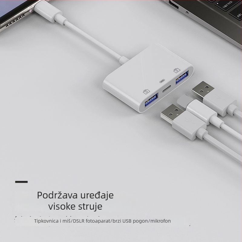 Apple USB OTG adapter tri u jedan za miš, USB flash pogon i tipkovnicu, USB 3.0