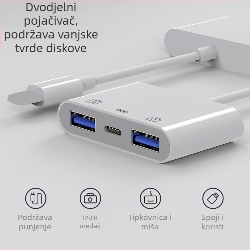 Apple USB OTG adapter tri u jedan za miš, USB flash pogon i tipkovnicu, USB 3.0