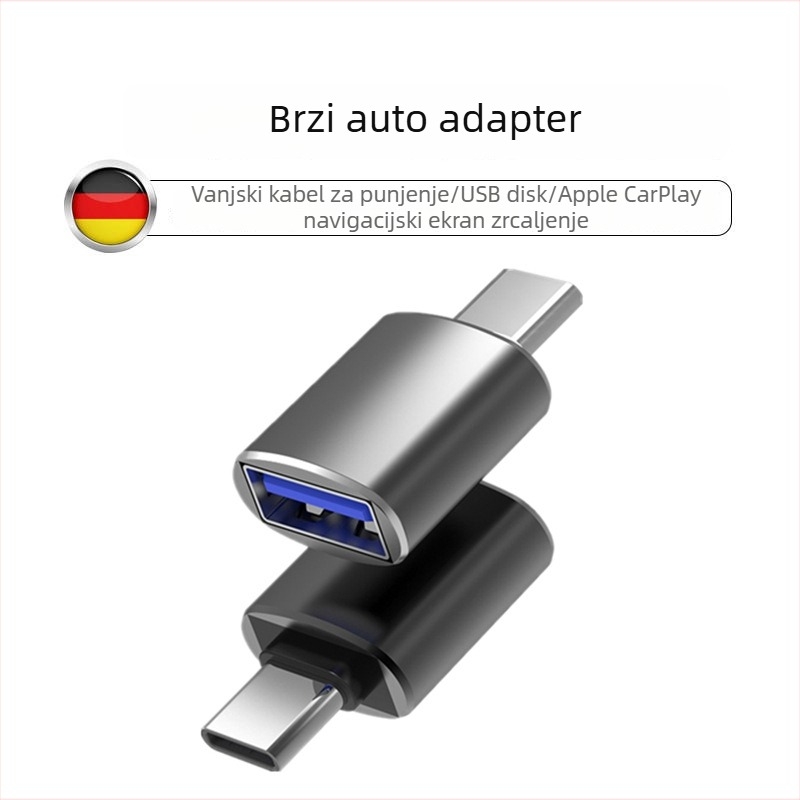 Automobilski pretvarač Type-C na USB 3.0 za prijenos podataka i napajanje (Marka: AiiTdia; Model: TPC 3.0; Kompatibilno: TYPE-C)