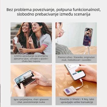 3,5 mm na Lightning adapter za Apple slušalice – pretvarač mikrofona i zvučne kartice, kompatibilan s iPhone 7–14, puna funkcionalnost