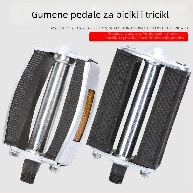 Pedale za bicikle i tricikle – univerzalni debeli gumeni pedali, retro stil
