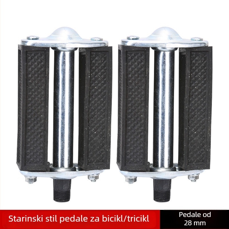 Pedale za bicikle i tricikle – univerzalni debeli gumeni pedali, retro stil