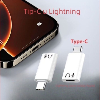 Barosch Lightning ženski–Type-C muški adapter, aluminijska legura, kompatibilan s Apple uređajima, za slušanje glazbe i pozive