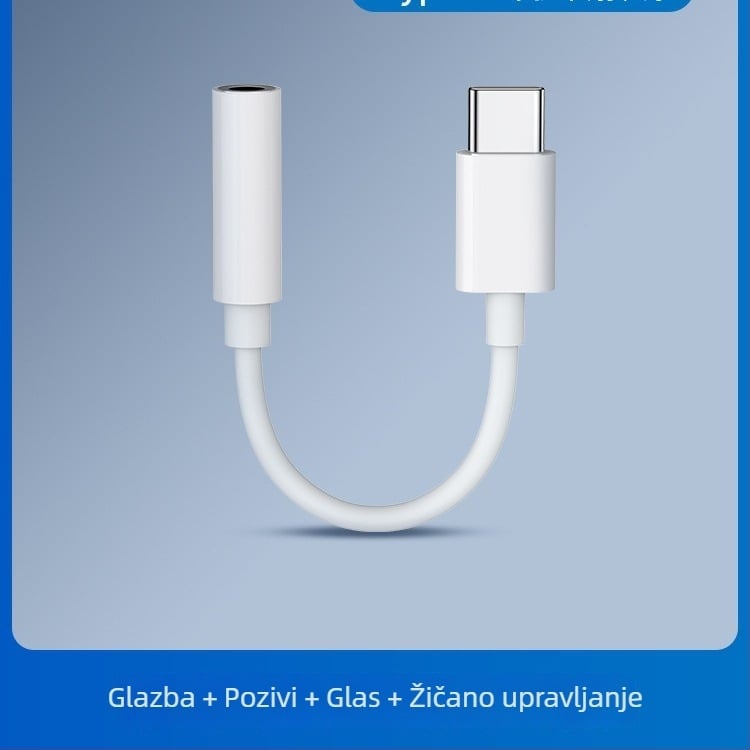 Type-C na 3,5 mm adapter za slušalice za Android telefone (Vivo, Oppo, Redmi K50)