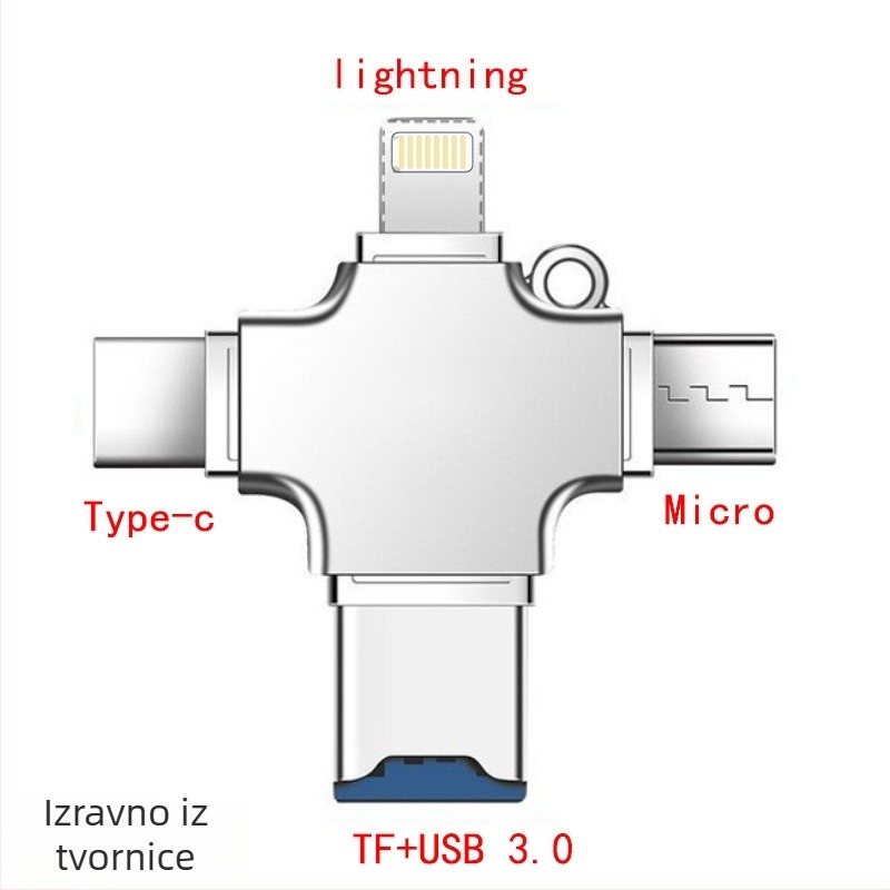 Type-C USB 3.0 OTG četvero u jednom adapteru s čitačem TF kartica za Android