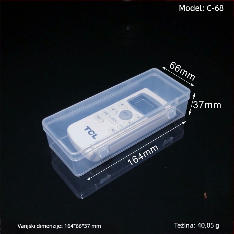 Pravokutna PP plastična kutija za pohranu sa dvostrukim zatvaranjem i poklopcem, za daljinske upravljače, alate, power banke i mikro igle