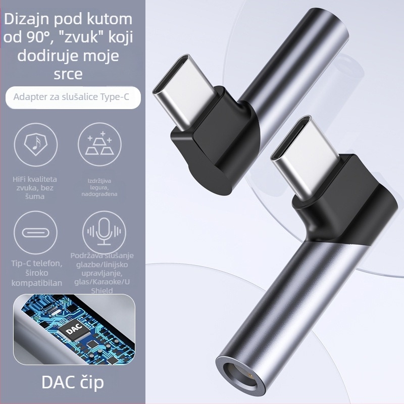USB-C na 3,5 mm digitalni audio adapter za tablete s pravougaonom izvedbom