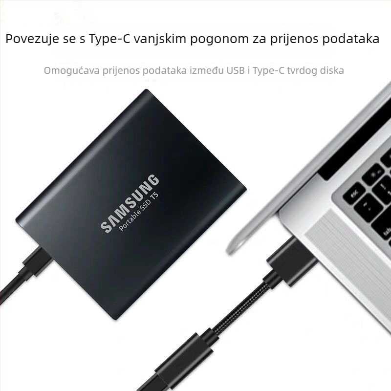 Kabel adapter Type-C na USB — USB-A muškarac na Type-C ženski konektor, kabel uključen, kompatibilan s većinom Type-C uređaja