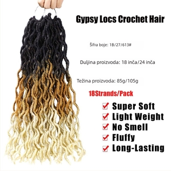 Gypsy Locs perika s pletenicama - sintetička vlakna, duge lokne