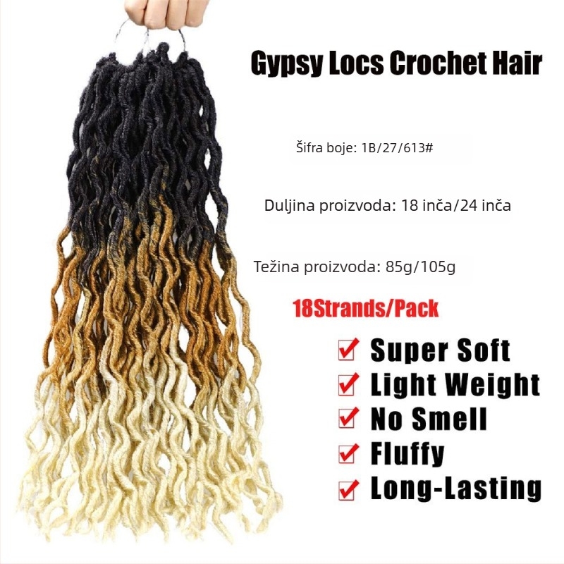 Gypsy Locs perika s pletenicama - sintetička vlakna, duge lokne