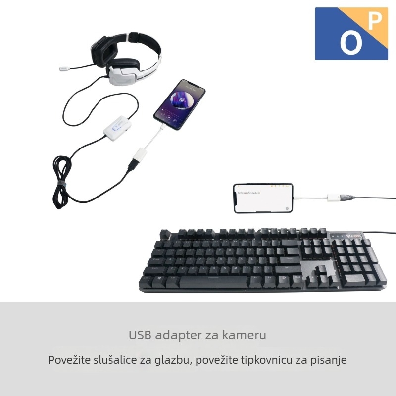 Docking stanica s OTG adapterom za Apple tipkovnicu i miš, 8PIN kompatibilan, model SKYLETTE OP