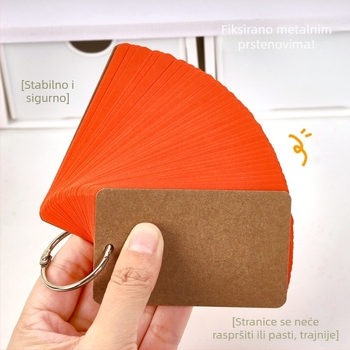 Set engleskih kartica s riječima, prazne, prijenosne, tvrdi karton, džepni notes