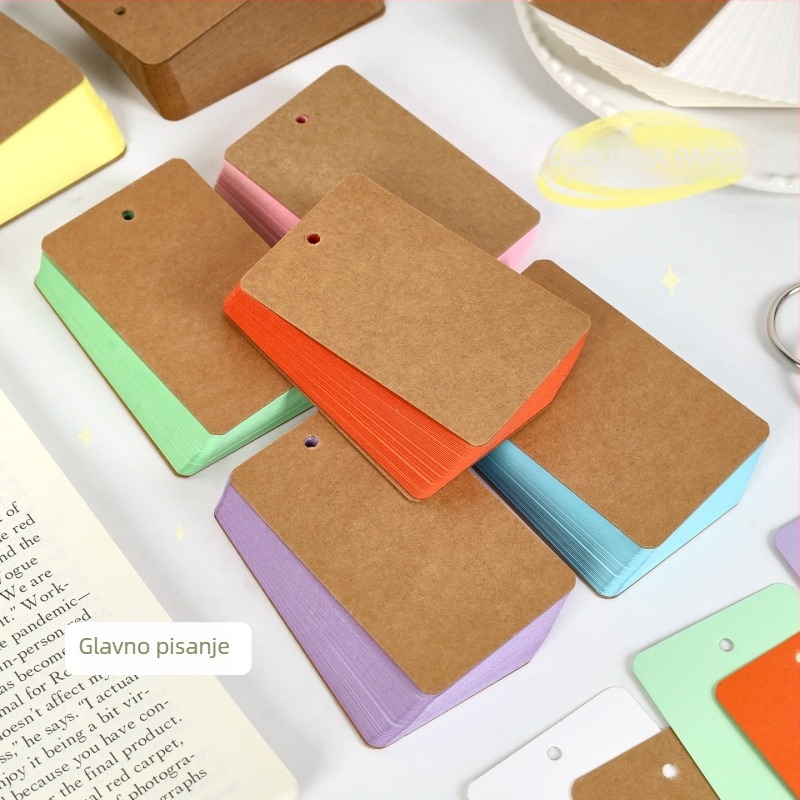 Set engleskih kartica s riječima, prazne, prijenosne, tvrdi karton, džepni notes