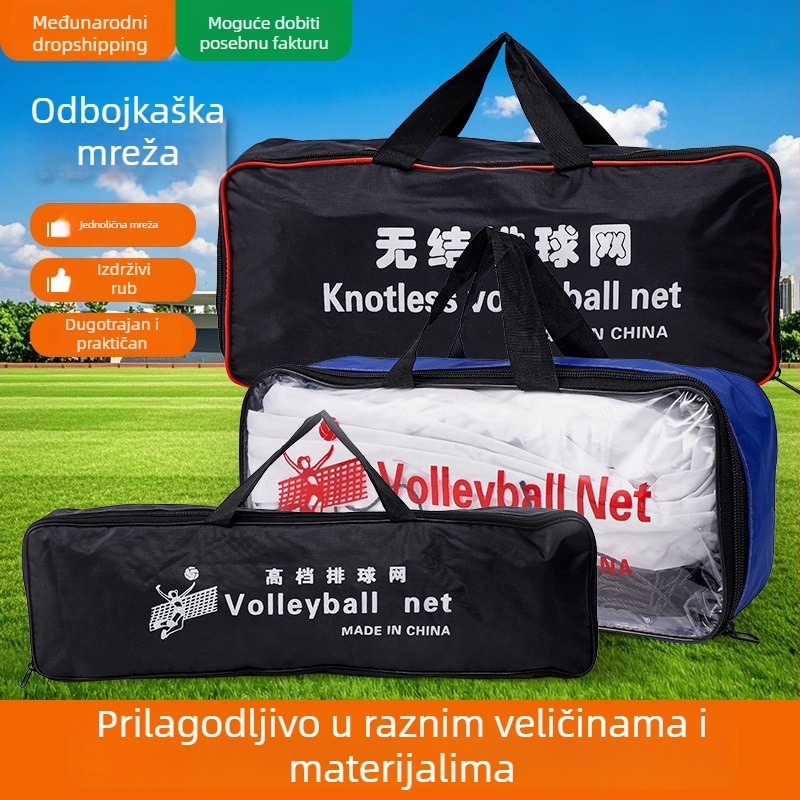 Volejbal mreža sa četiri rubova, najlonska, prijenosna za trening i vanjske utakmice