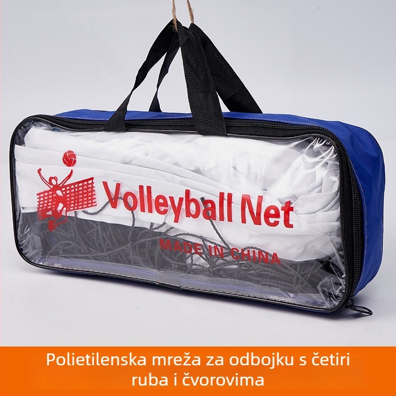 Volejbal mreža sa četiri rubova, najlonska, prijenosna za trening i vanjske utakmice