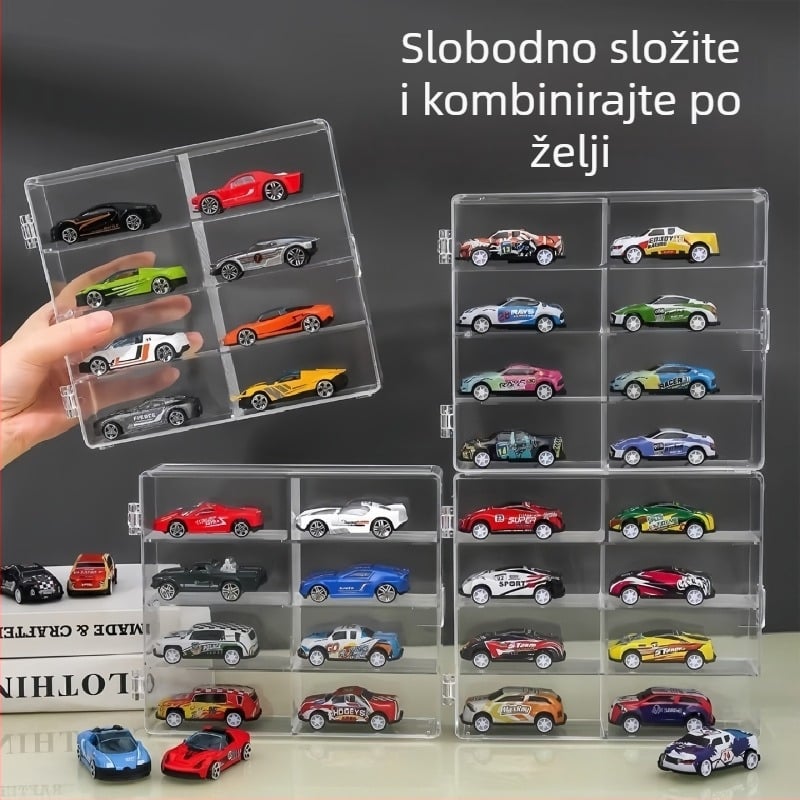 Telford Akrilna kutija za izložbu modela automobila, višenamjensko skladište, moderni minimalistički stil, kapacitet 18 L, set od 48 komada