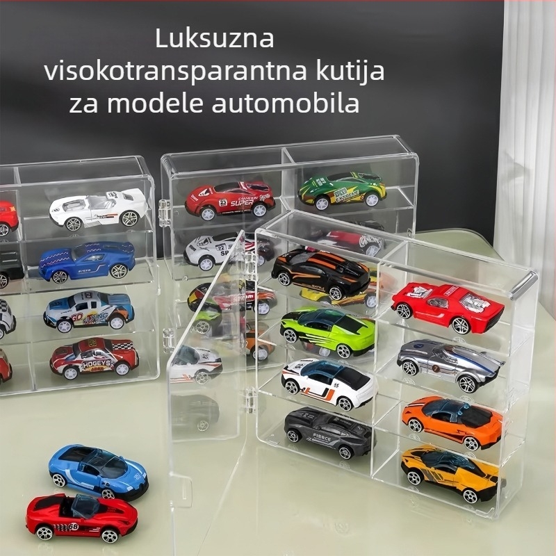 Telford Akrilna kutija za izložbu modela automobila, višenamjensko skladište, moderni minimalistički stil, kapacitet 18 L, set od 48 komada