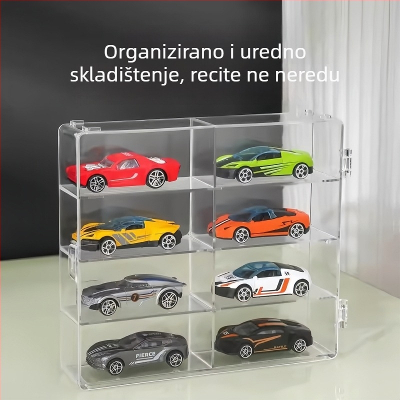 Telford Akrilna kutija za izložbu modela automobila, višenamjensko skladište, moderni minimalistički stil, kapacitet 18 L, set od 48 komada
