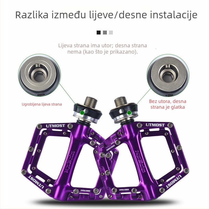 Pedaale za bicikl, s tri ležaje i sustavom brzog otpuštanja, univerzalna kompatibilnost, model QRD-XMX16AC, tijelo od aluminijske legure