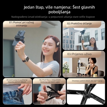 Univerzalni prenosni teleskopski magnetski selfie štap Bluetooth daljinskim upravljačem